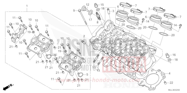 CYLINDER HEAD for CB1000F "Big One" MAT BALLISTIC BLACK METALLIC (NHA86) from 2025
